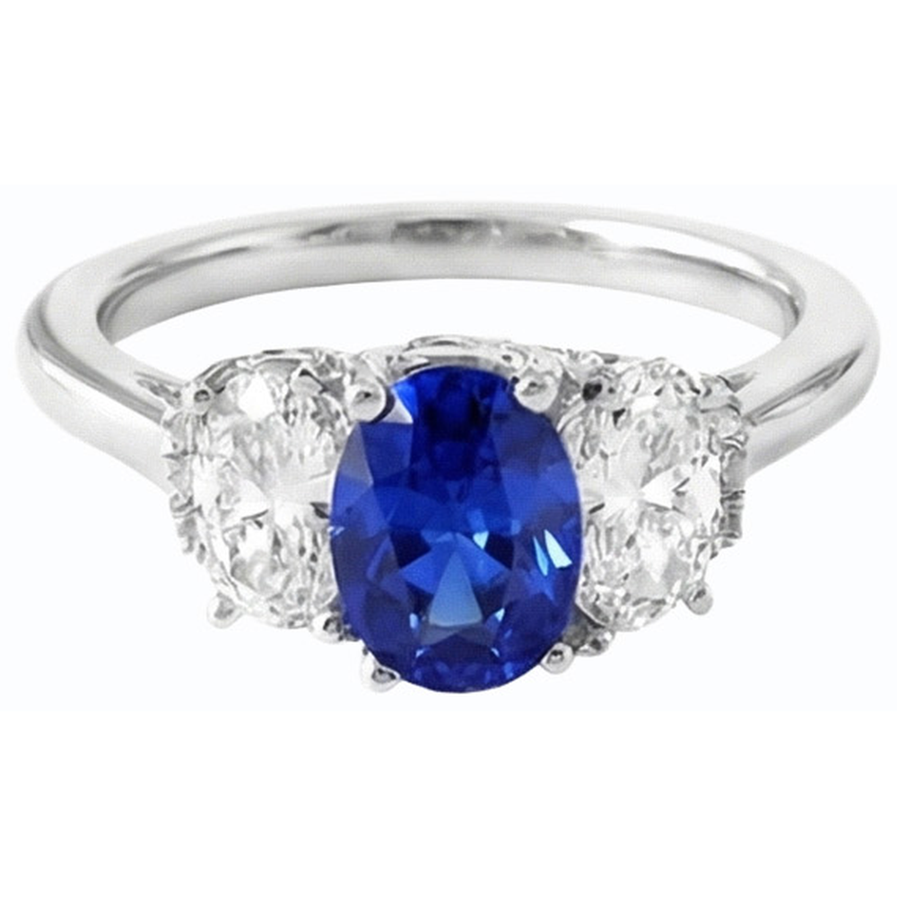naturel oval diamant 2.50carats bague vue de profil