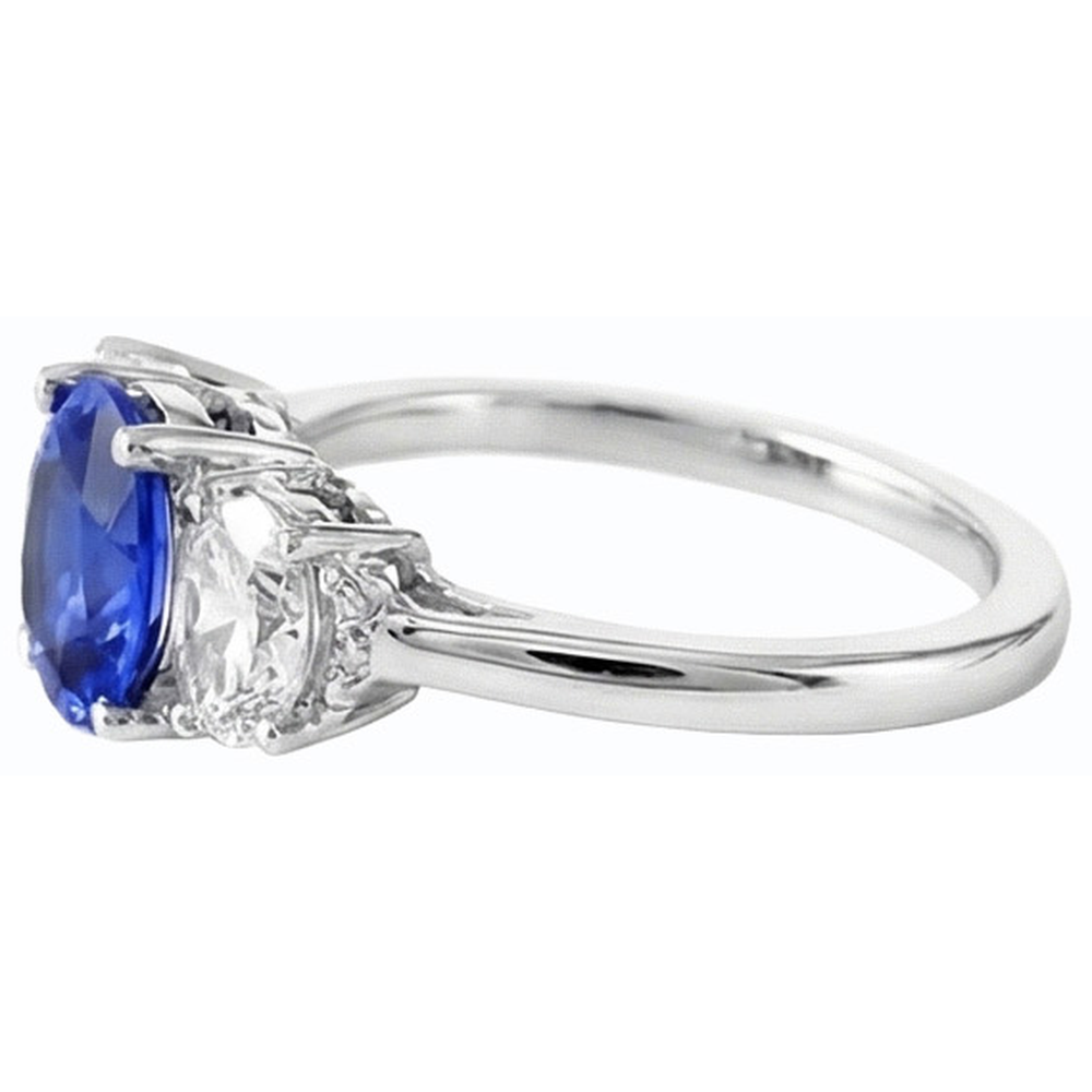 naturel oval diamant 2.50carats bague sur blanc