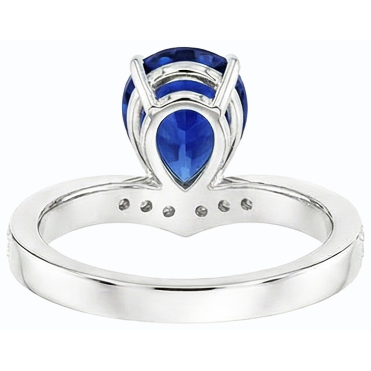 naturel pear diamant 4carats bague détail rapproché