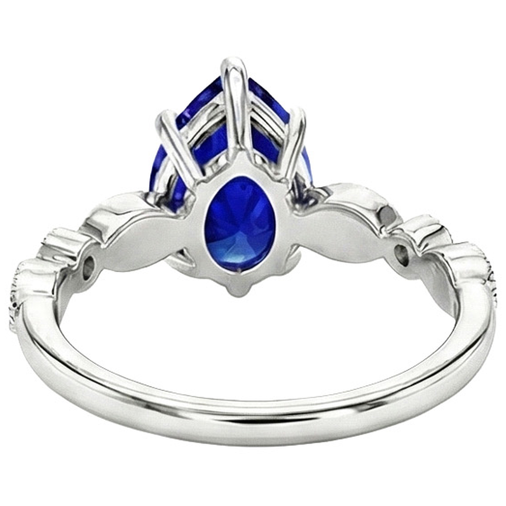 naturel pear diamant 2.50carats bague détail rapproché
