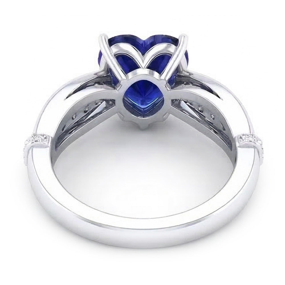 naturel round diamant 3.50carats bague vue de profil