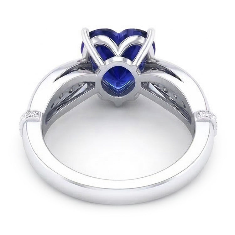 naturel round diamant 3.50carats bague vue de profil