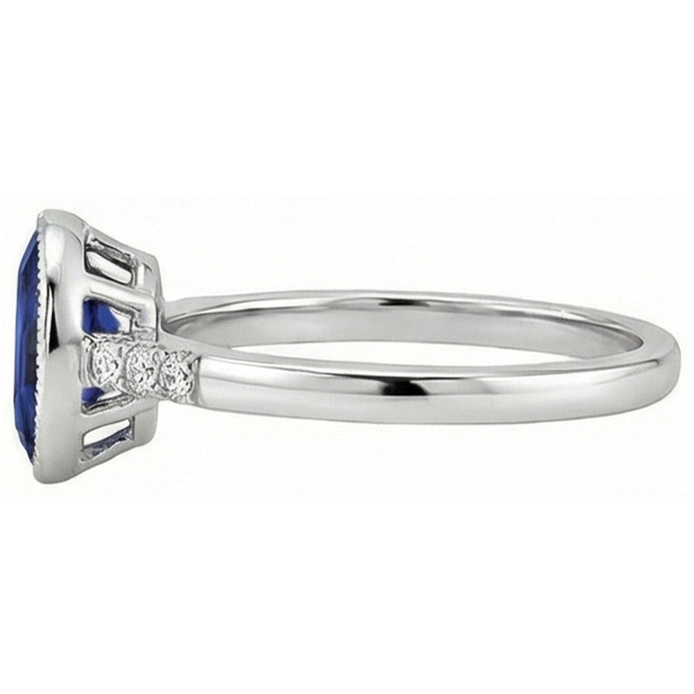 naturel oval saphir 3.50carats bague sur blanc