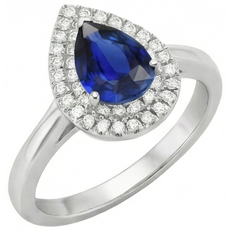 naturel pear diamant 3carats bague angle de côté