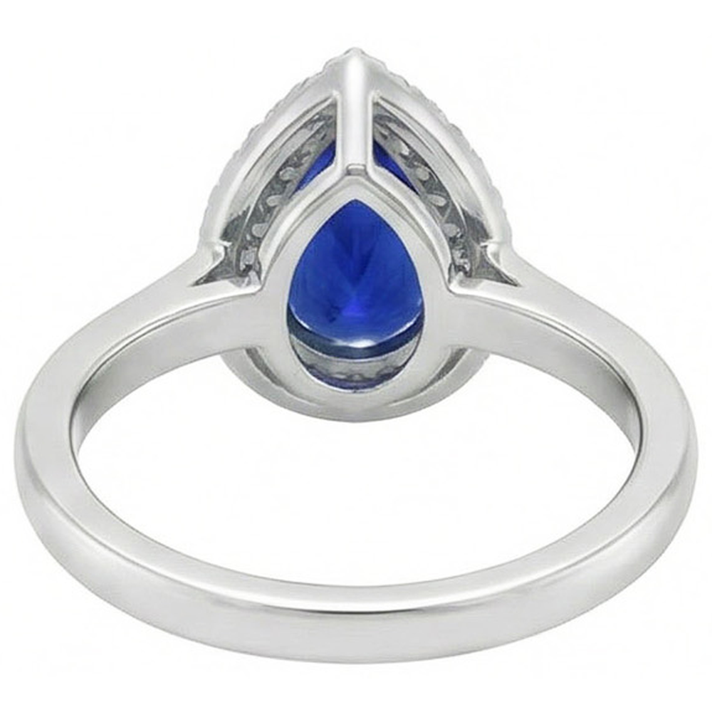naturel pear diamant 3carats bague détail rapproché
