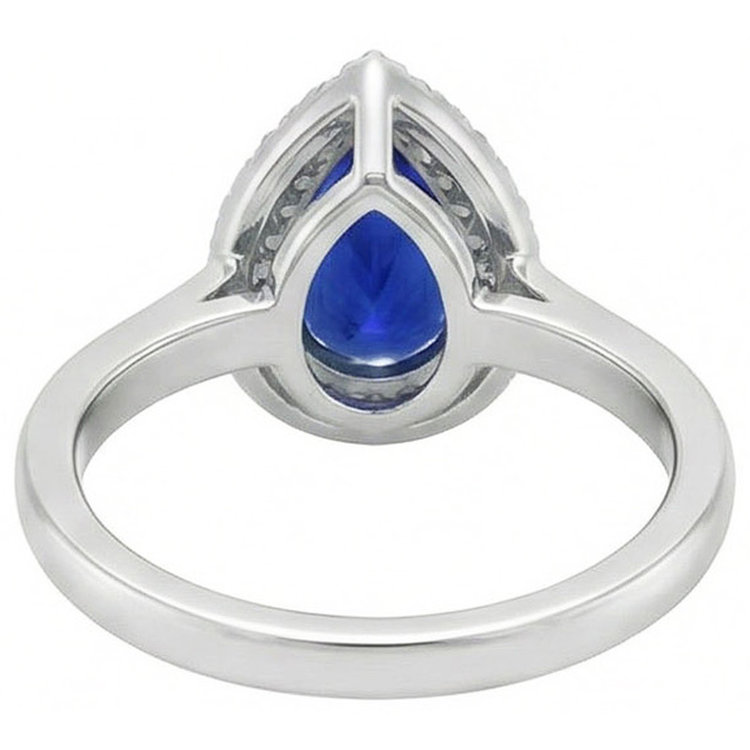 naturel pear diamant 3carats bague détail rapproché