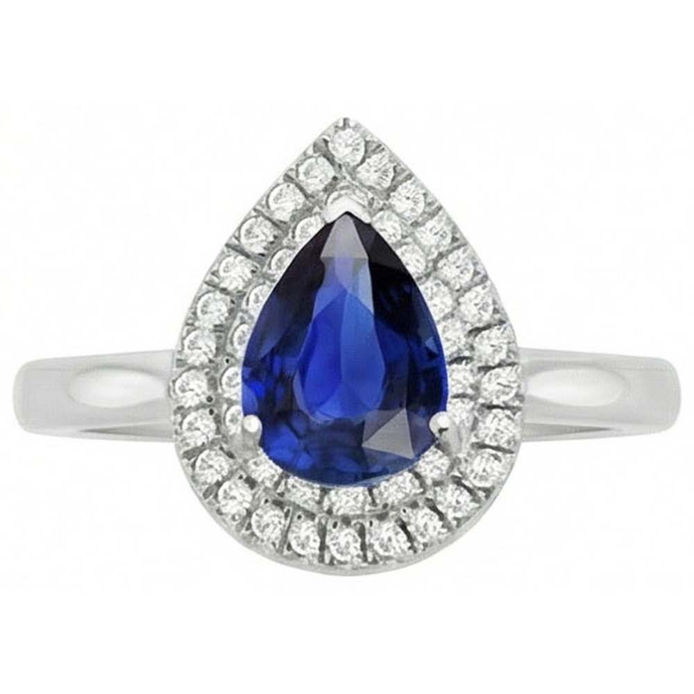 naturel pear diamant 3carats bague vue de profil