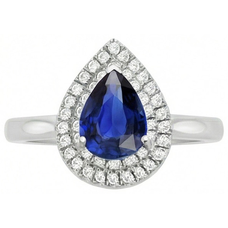 naturel pear diamant 3carats bague vue de profil
