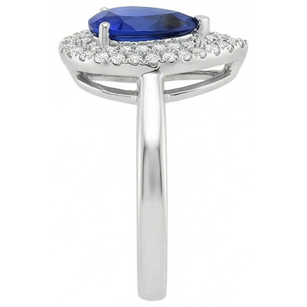 naturel pear diamant 3carats bague sur blanc