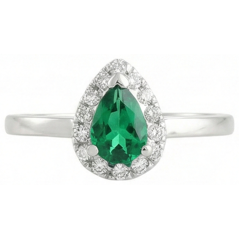 naturel pear diamant 5carats bague angle de côté