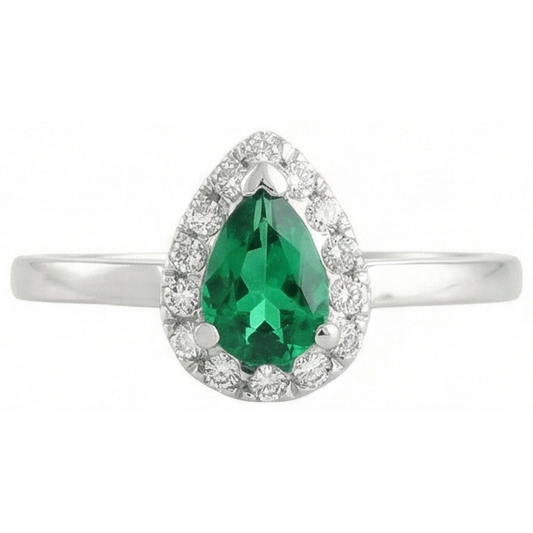 naturel pear diamant 5carats bague angle de côté