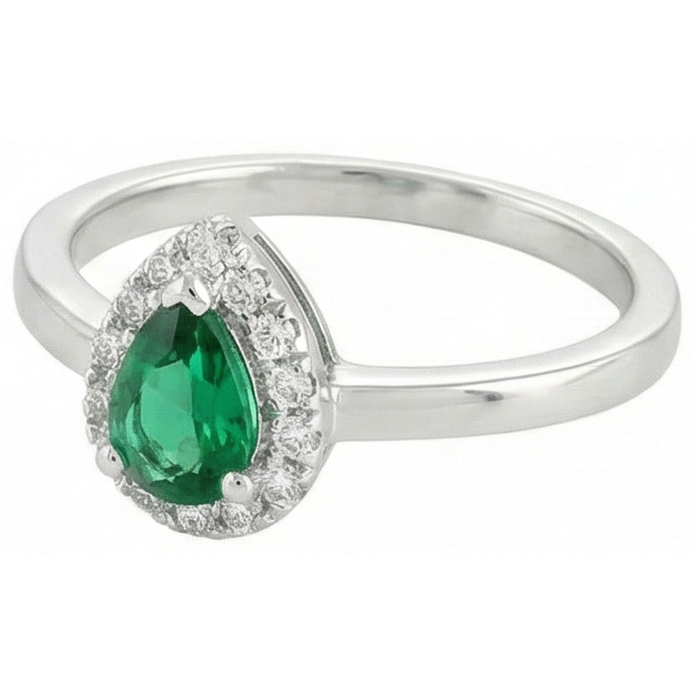 naturel pear diamant 5carats bague détail rapproché