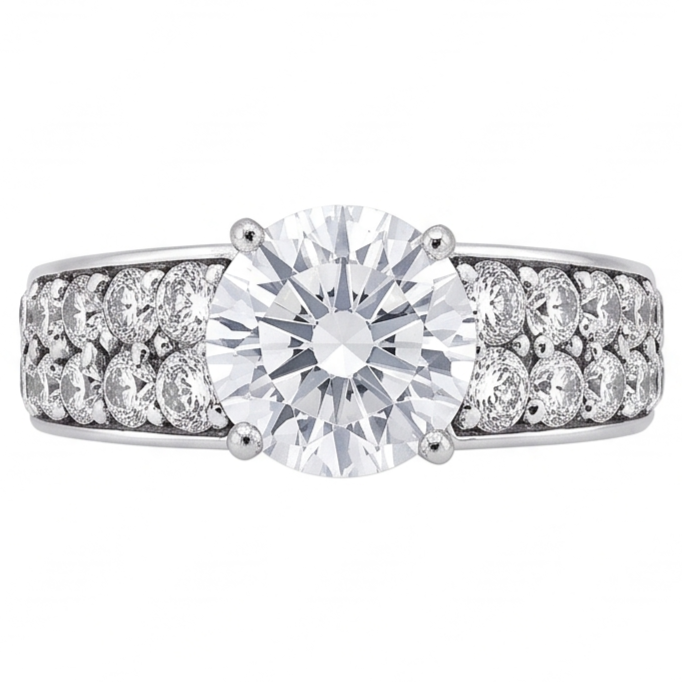 Bague Anniversaire En Or Blanc à 2,75 Carats De Véritable Diamants Naturels Extraits des Mines ( et non cultivés en laboratoire ) Nouveau