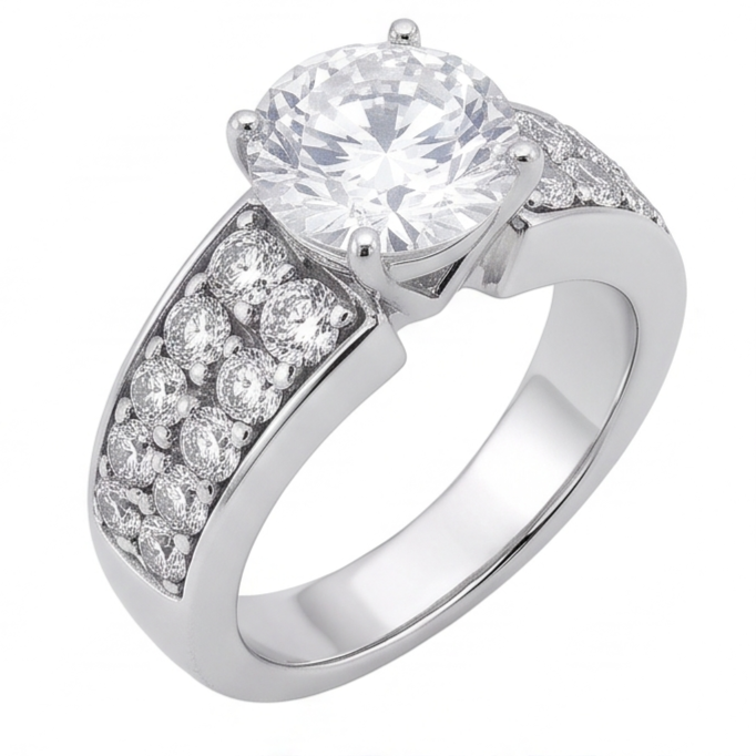 Bague Anniversaire En Or Blanc à 2,75 Carats De Véritable Diamants Naturels Extraits des Mines ( et non cultivés en laboratoire ) Nouveau