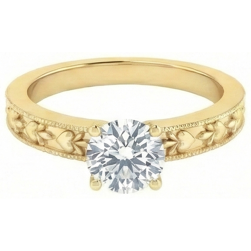 naturel round diamant 1.75carats bague angle de côté