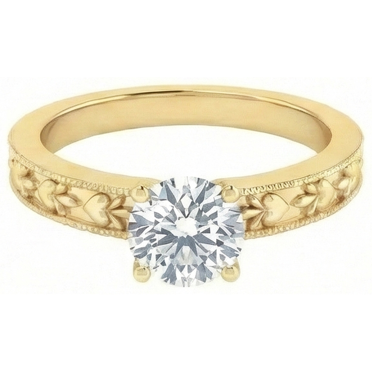 naturel round diamant 1.75carats bague angle de côté