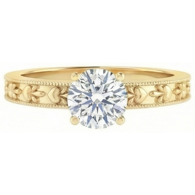 naturel round diamant 1.75carats bague vue de dessus