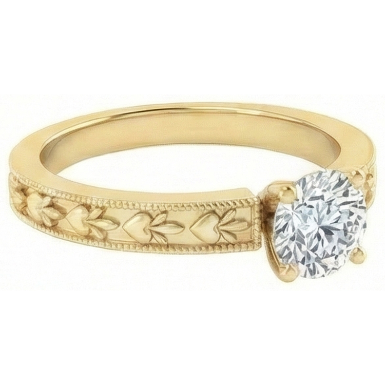 naturel round diamant 1.75carats bague vue de profil