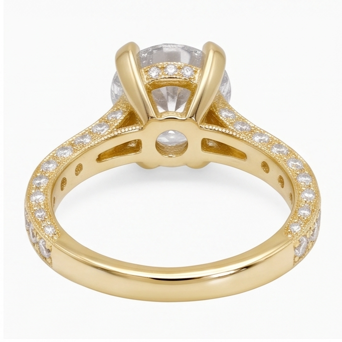 Bague Anniversaire En Or Jaune à 3Cts De Véritable Diamants Naturels Extraits des Mines ( et non cultivés en laboratoire ) Magnifiques