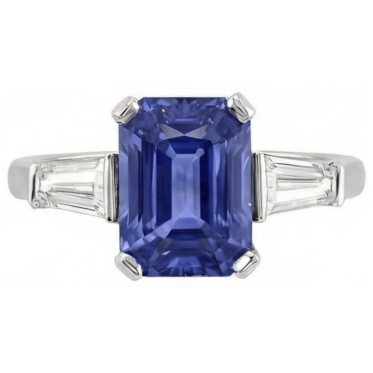 naturel radiant saphir 3carats bague détail rapproché