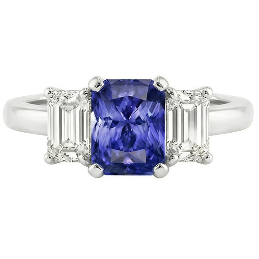 naturel radiant saphir 1.50carats bague détail rapproché