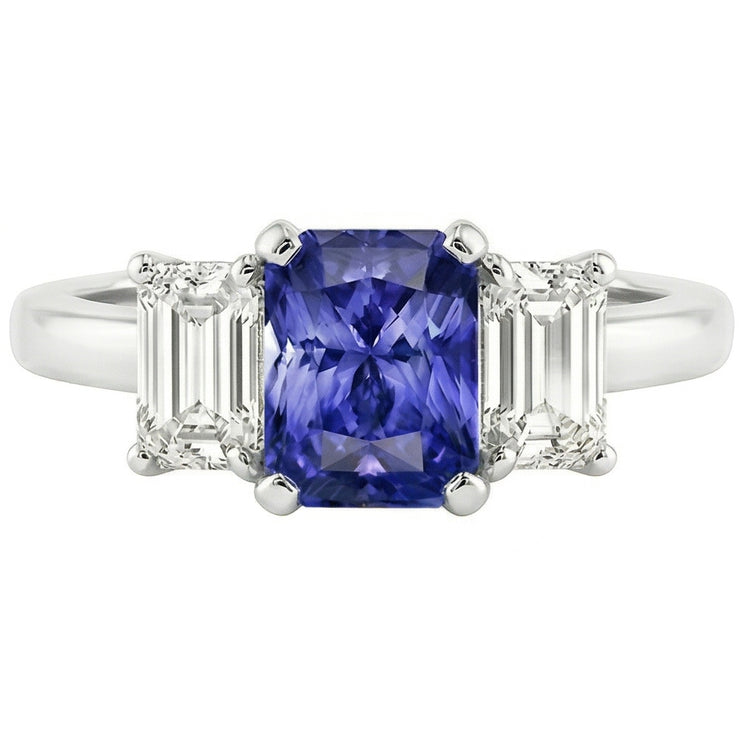 naturel radiant saphir 1.50carats bague détail rapproché