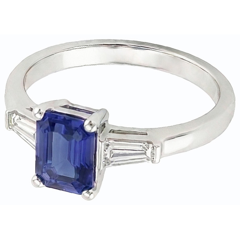 naturel baguette diamant 1.75carats bague vue de dessus