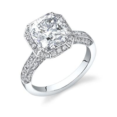 Bague Anniversaire Halo De Véritable Diamants Taille Rayonnante Etincelante En Or Blanc 4.30 Ct 14K