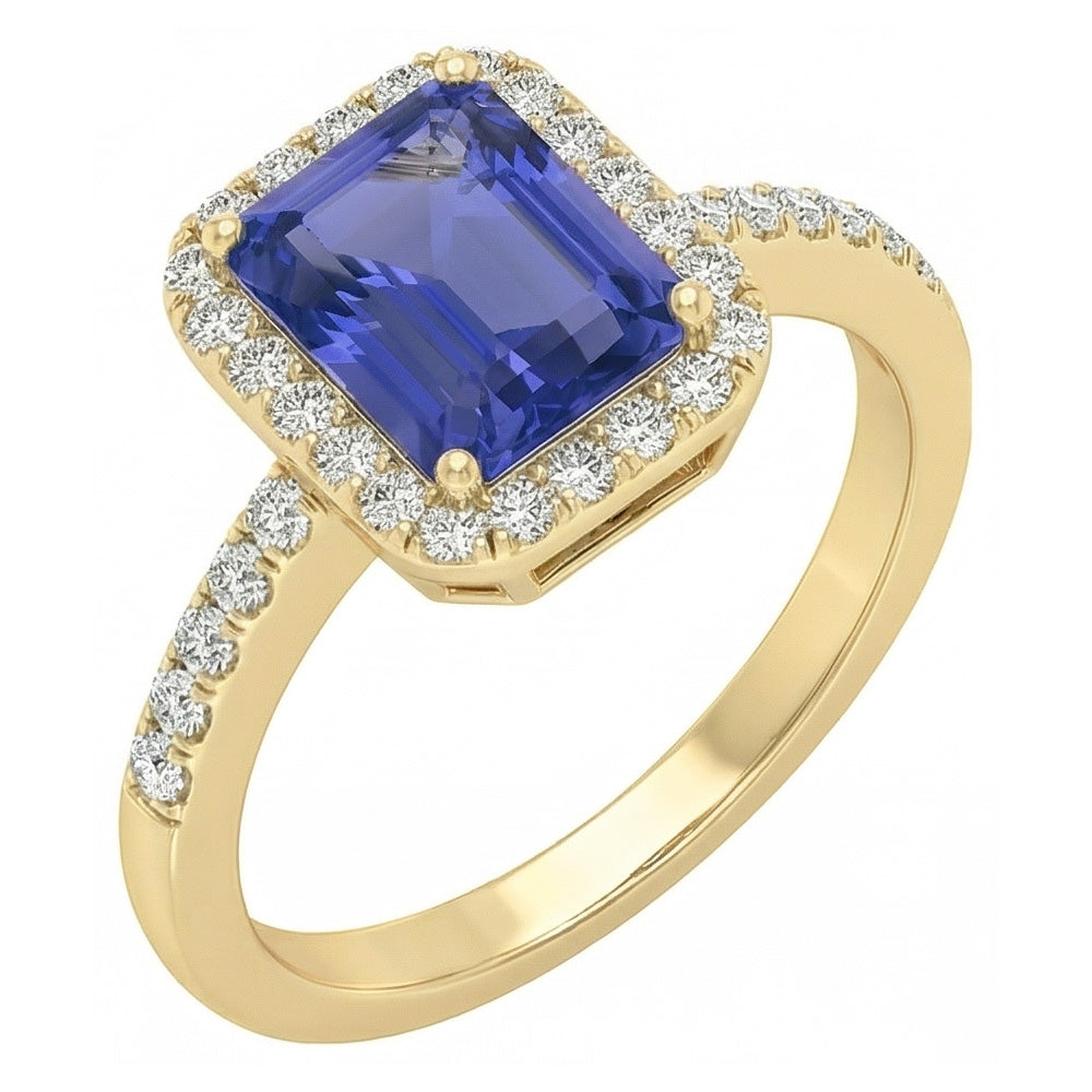 naturel radiant diamant 4carats bague vue de face