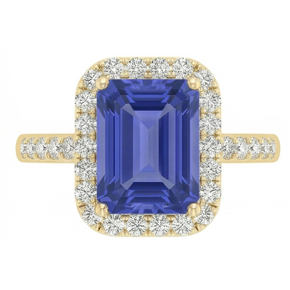 naturel radiant diamant 4carats bague angle de côté