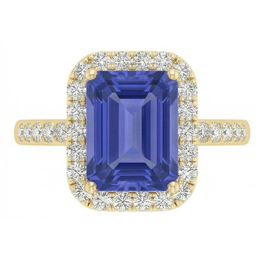 naturel radiant diamant 4carats bague angle de côté