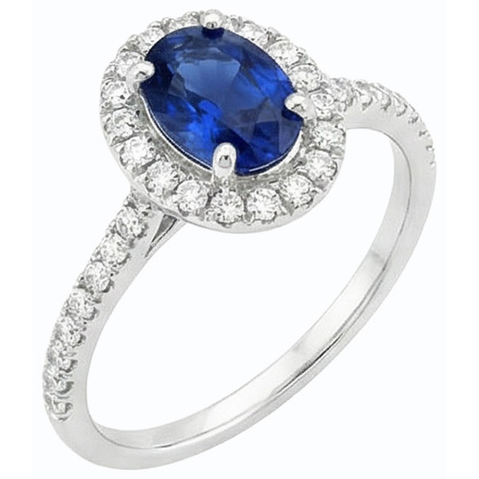 naturel oval saphir 4carats bague angle de côté