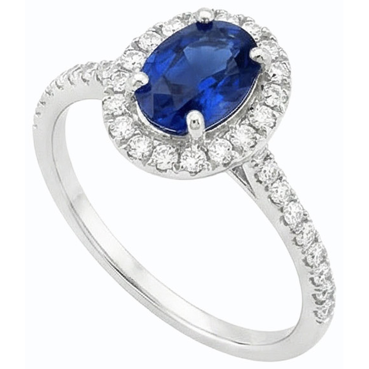 naturel oval saphir 4carats bague détail rapproché