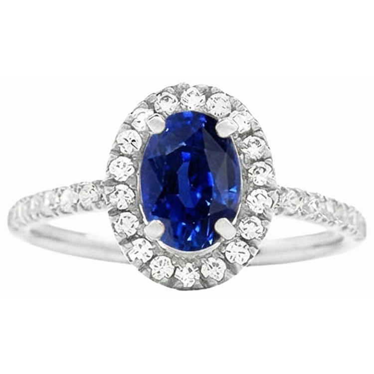 naturel oval saphir 4carats bague vue de dessus