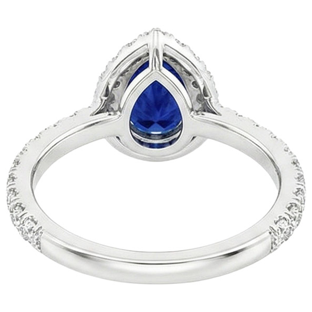 naturel pear diamant 4.50carats bague angle de côté