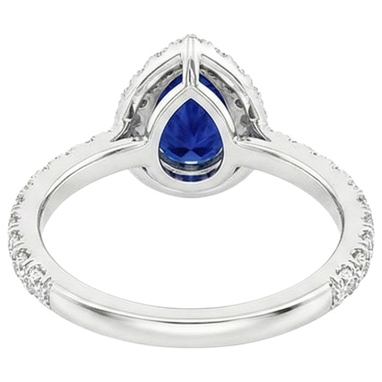 naturel pear diamant 4.50carats bague angle de côté