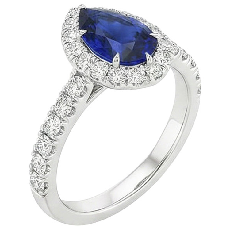 naturel pear diamant 4.50carats bague vue de dessus