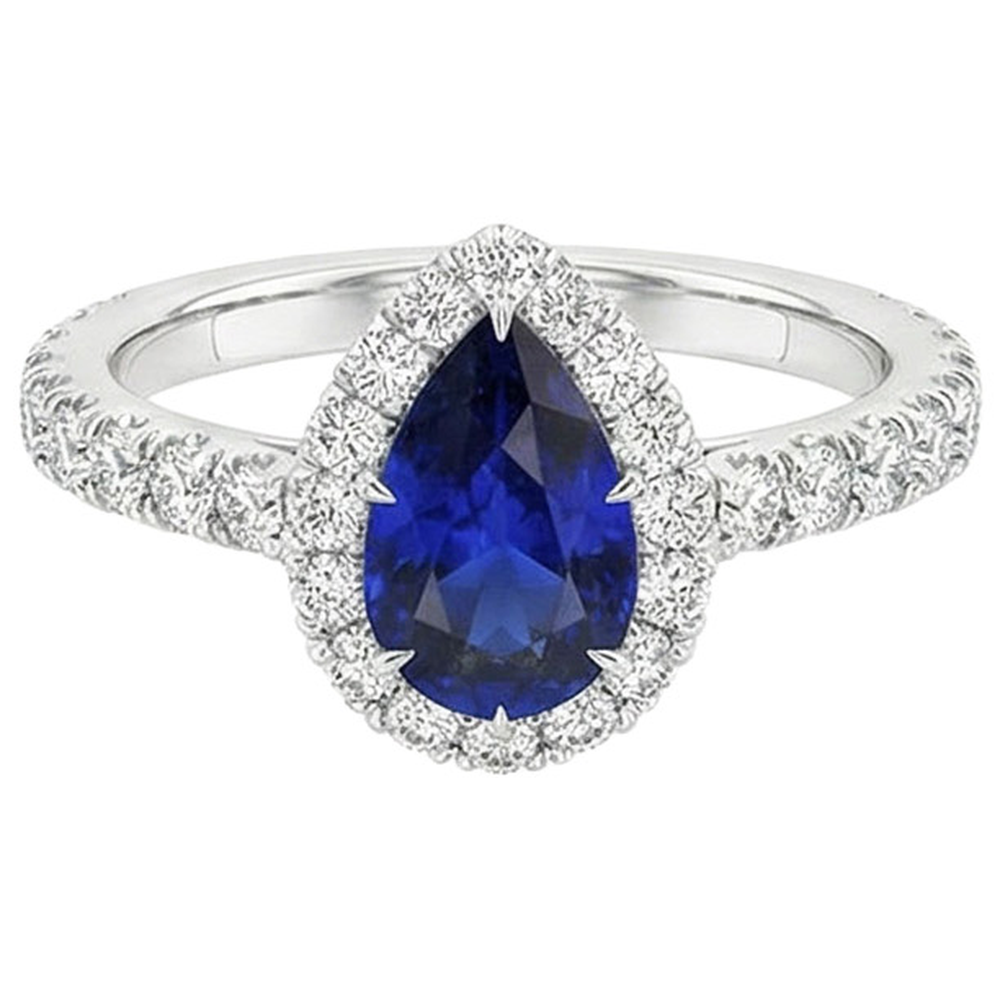 naturel pear diamant 4.50carats bague vue de profil