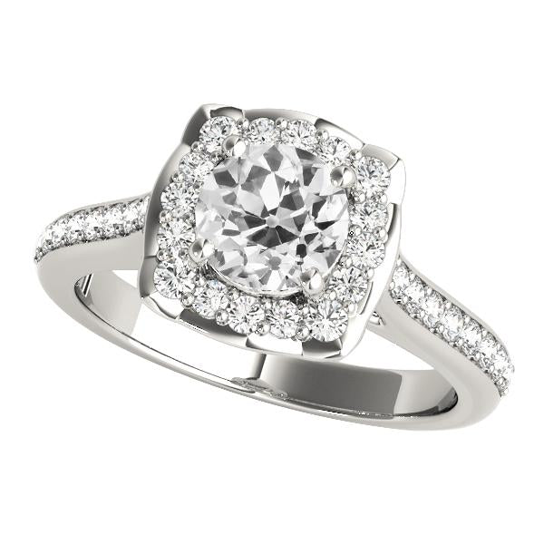 Bague Anniversaire Halo Ronde Ancienne Mine Cut Naturel Diamant Bijoux 3.50 Carats