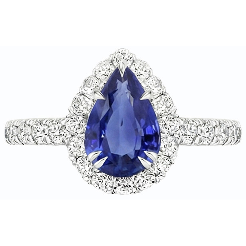 naturel pear diamant 4.50carats bague vue de dessus