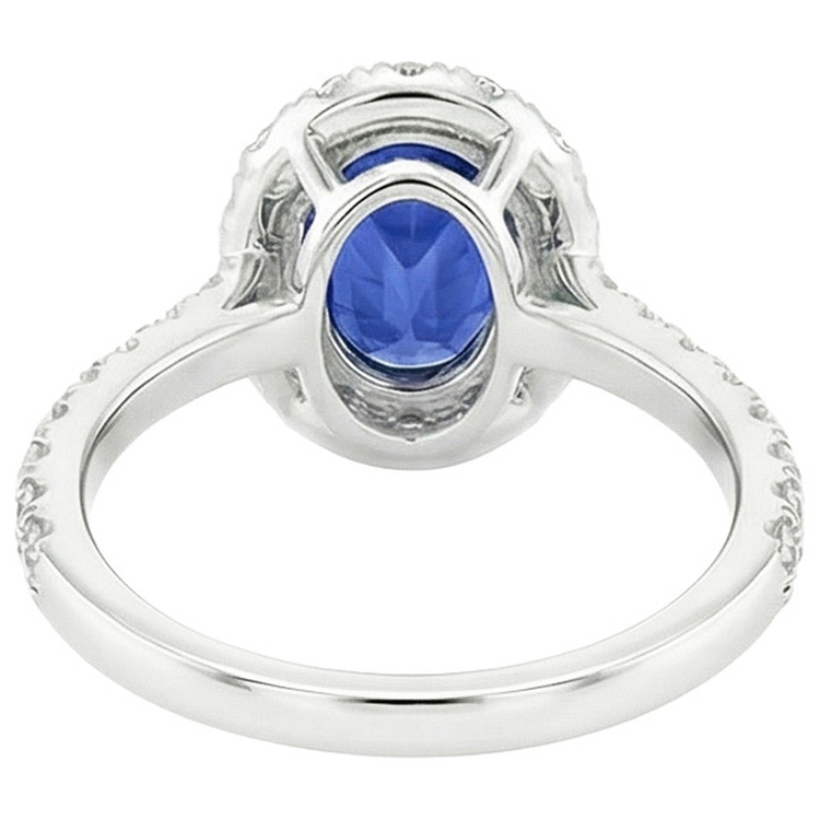 naturel oval saphir 5.50carats bague angle de côté