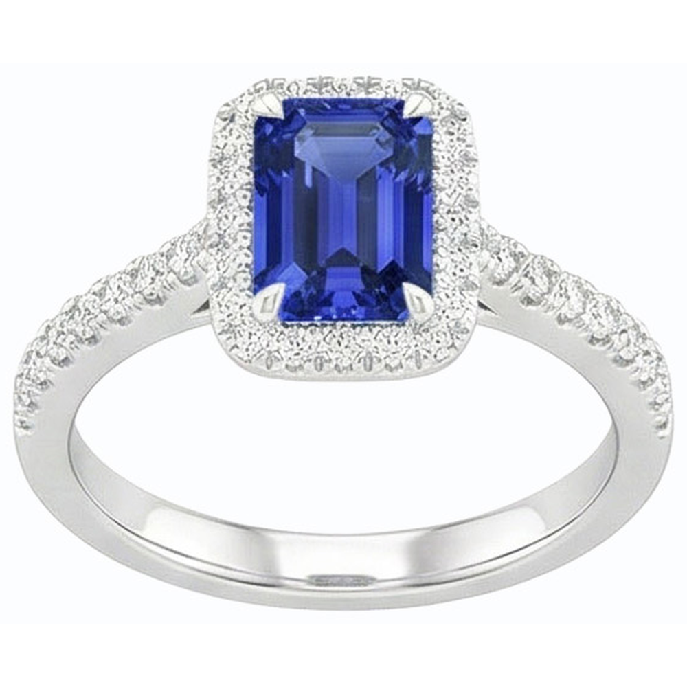 naturel round saphir 3carats bague vue de dessus