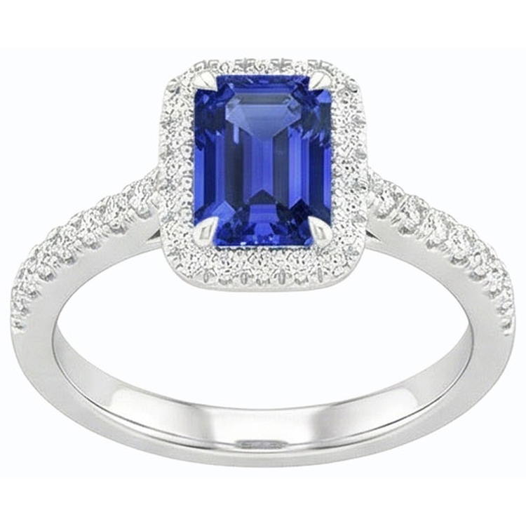 naturel round saphir 3carats bague vue de dessus