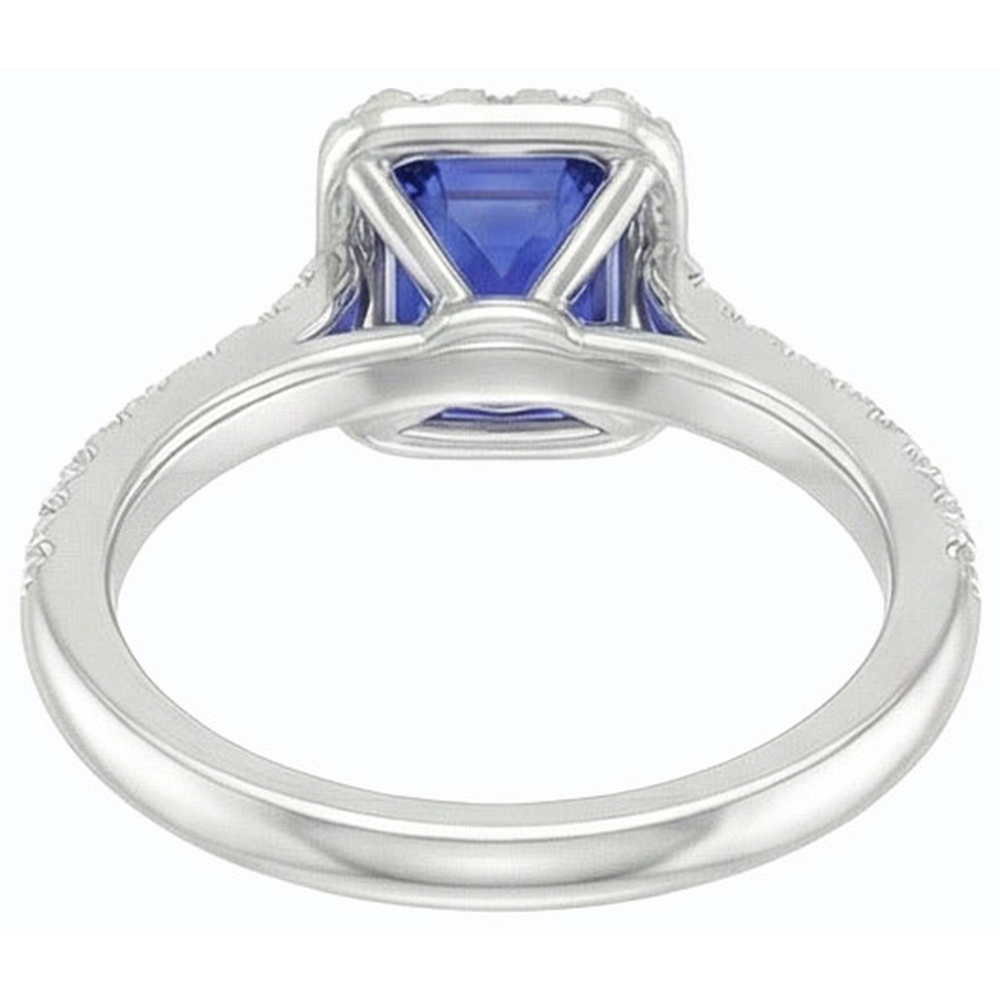 naturel round saphir 3carats bague vue de profil