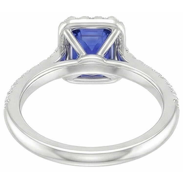 naturel round saphir 3carats bague vue de profil