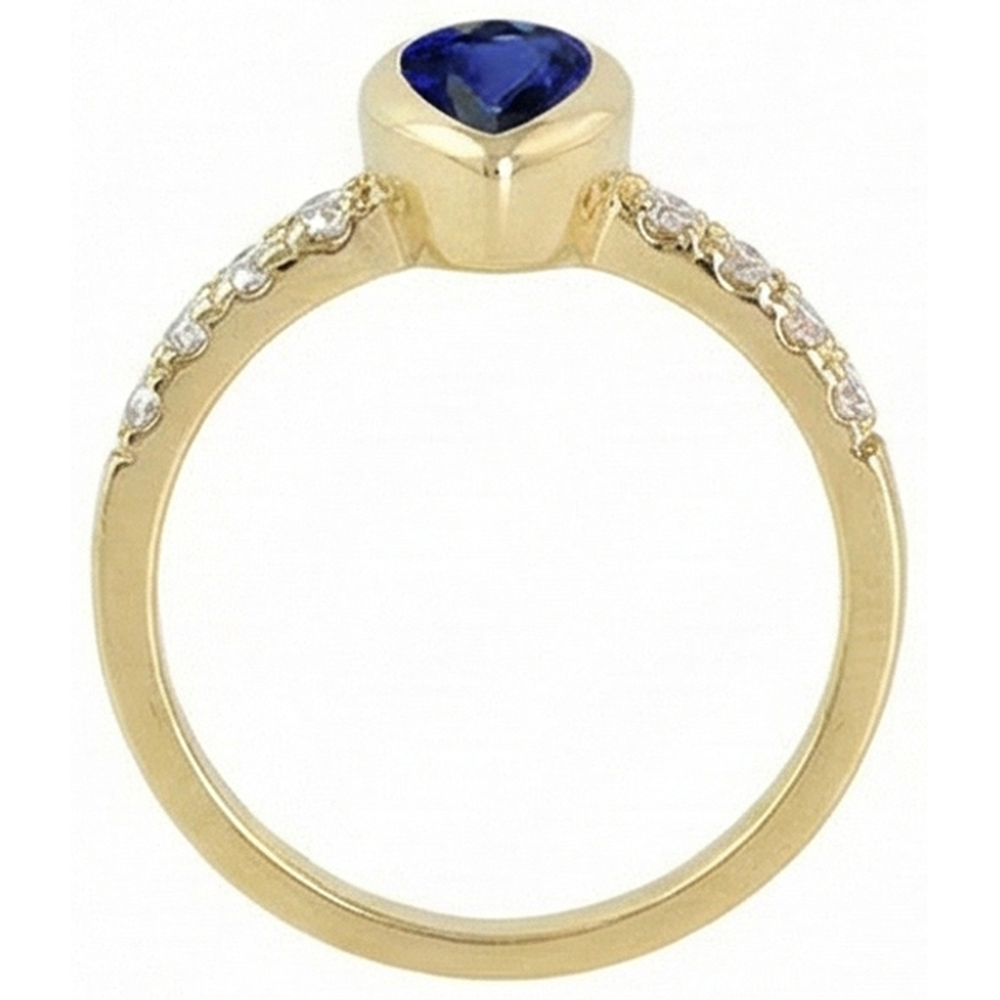 naturel pear diamant 2carats bague vue de profil