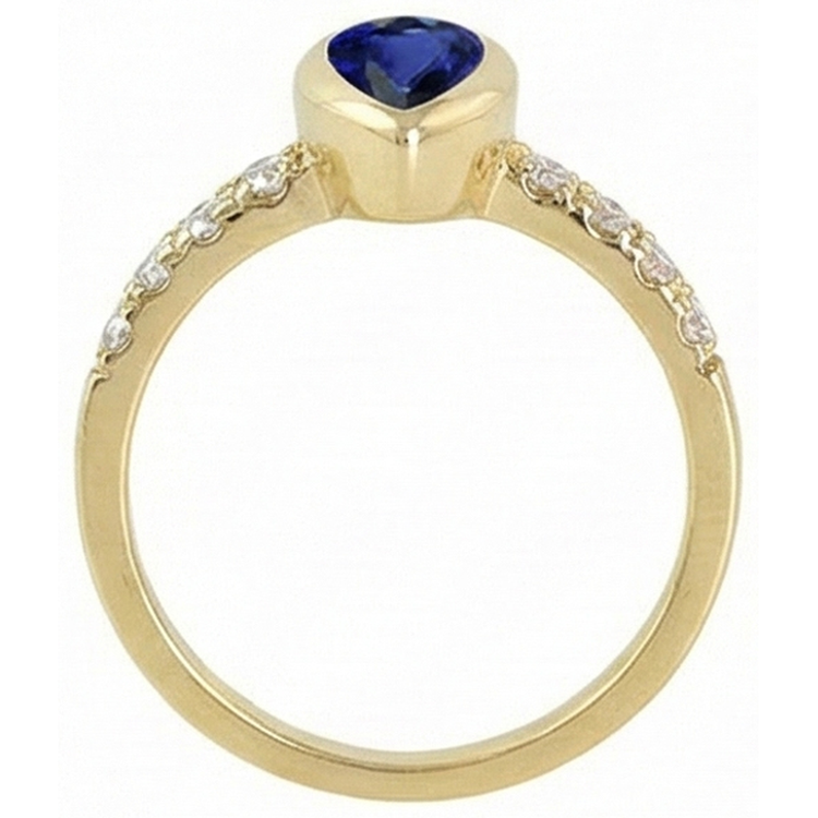 naturel pear diamant 2carats bague vue de profil
