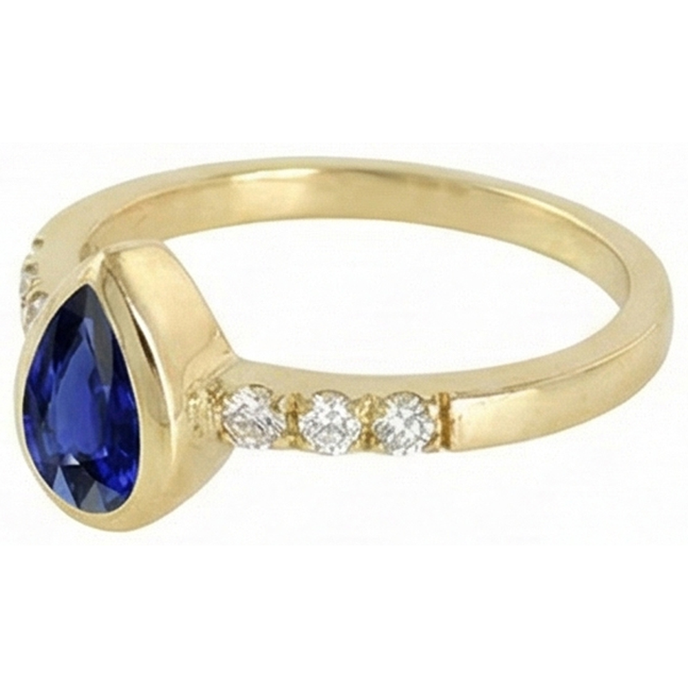 naturel pear diamant 2carats bague détail rapproché