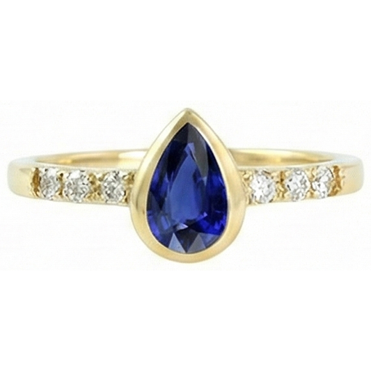 naturel pear diamant 2carats bague angle de côté