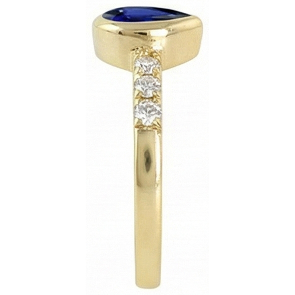 naturel pear diamant 2carats bague vue de dessus